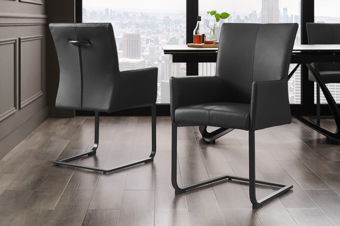 Scaun SAMSON din piele neagra [3]