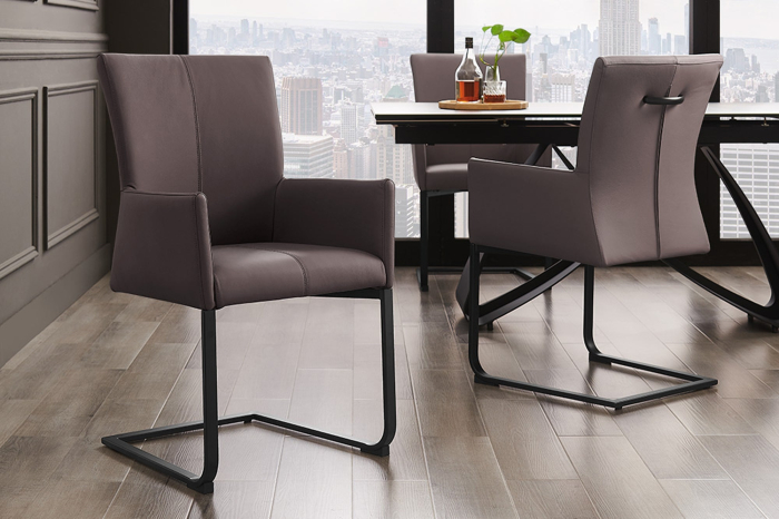 Scaun SAMSON din piele taupe [2]