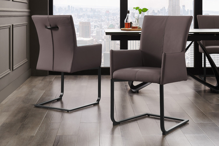 Scaun SAMSON din piele taupe [3]