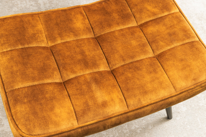 Scaun SCANDINAVIA din catifea galben mustar, 40 cm [4]