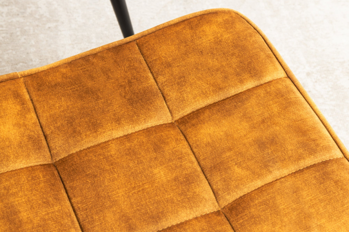 Scaun SCANDINAVIA din catifea galben mustar, 40 cm [5]