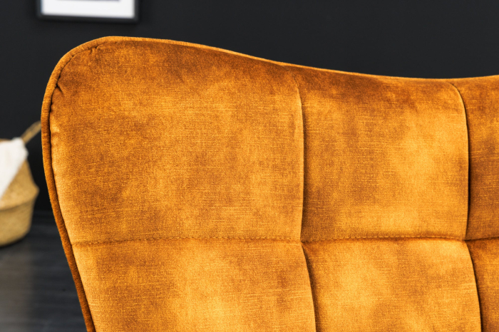 Scaun SCANDINAVIA din catifea galben mustar  [6]