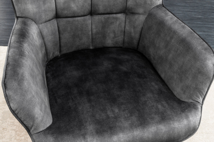 Scaun SCANDINAVIA din catifea gri  [7]