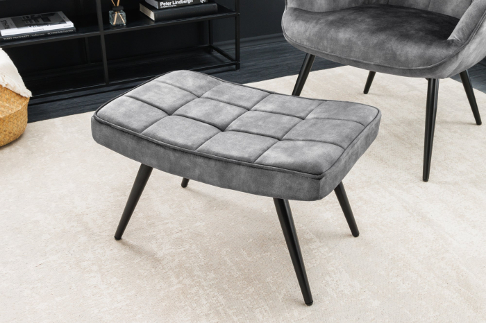 Scaun SCANDINAVIA din catifea gri, 40 cm [4]