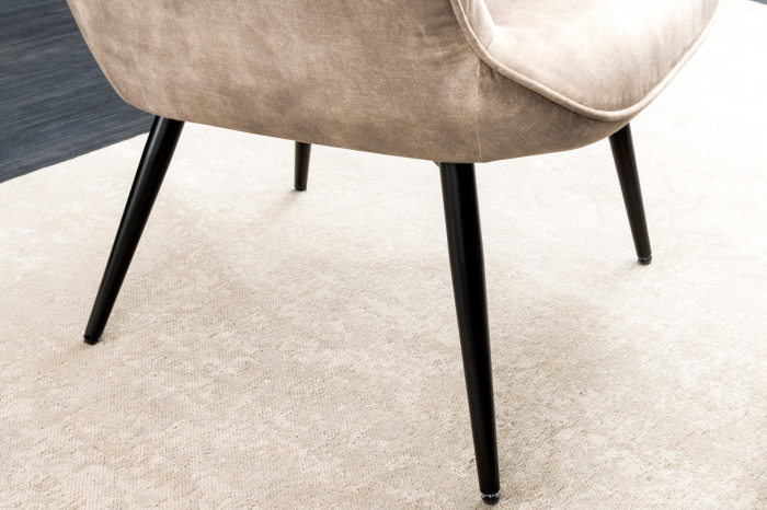 Scaun SCANDINAVIA din catifea sampanie  [10]