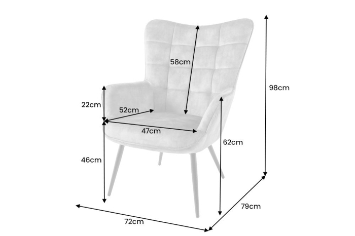 Scaun SCANDINAVIA din material texturat blue [10]