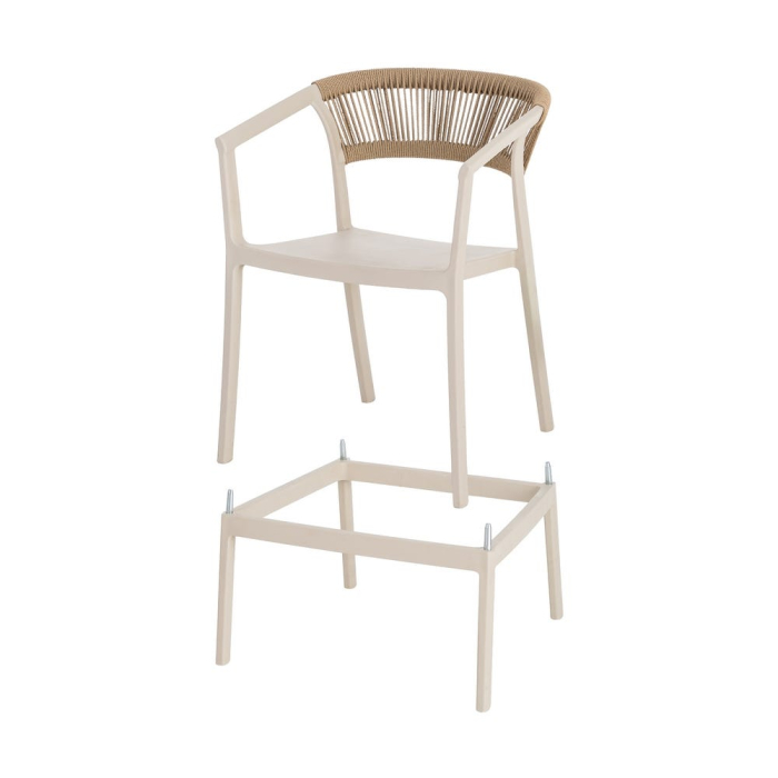Scaun bar de exterior din polipropilenă  55,80 x 59,80 x 104,50 cm [3]