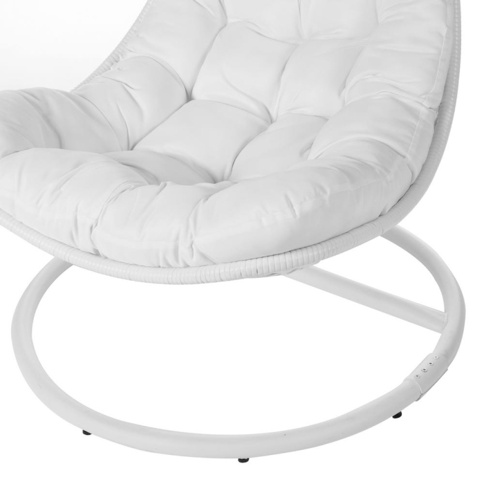 Scaun suspendat de exterior cu stâlp, Dido din rattan alb 104 x 104 x 192 cm [5]