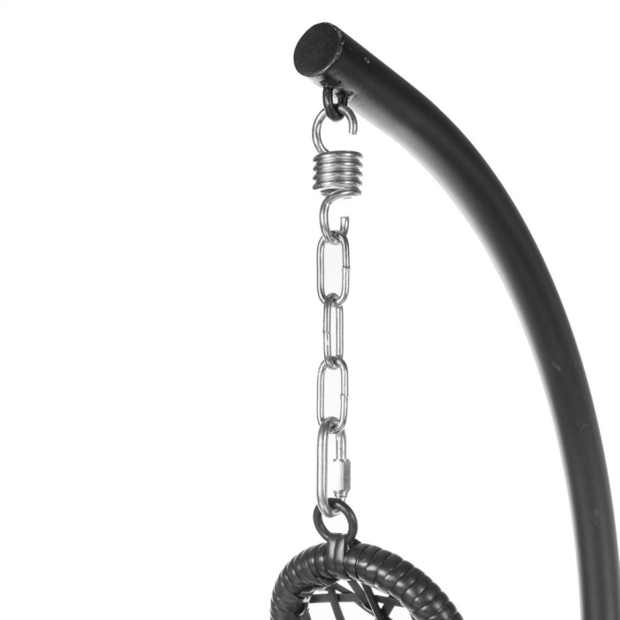 Scaun suspendat de exterior, cu stâlp Dido din rattan negru 104 x 104 x 192 cm [6]