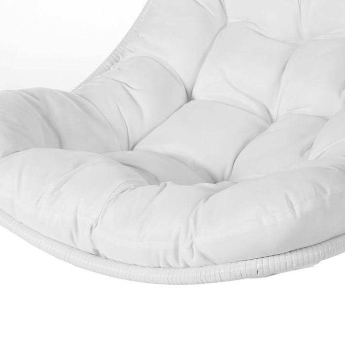 Scaun suspendat de exterior Dido din rattan alb 82 x 84 x 132 cm [4]