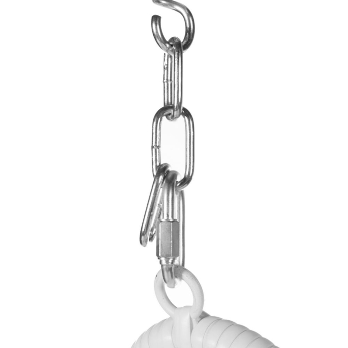 Scaun suspendat de exterior Dido din rattan alb 82 x 84 x 132 cm [2]