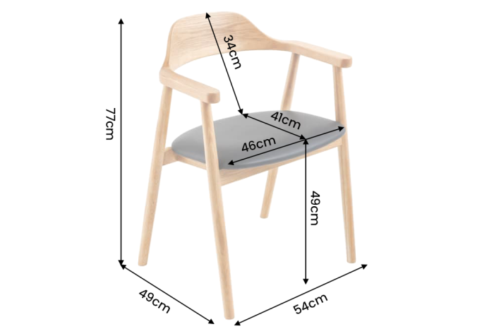 Scaun VALHALLA WOOD cu cotiere, spătar curbat, lemn de stejar natural, material sintetic negru [8]