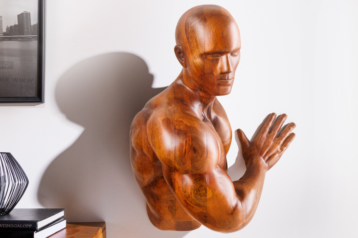 Sculptură de perete SOUL 60 cm lemn de mango maro [4]