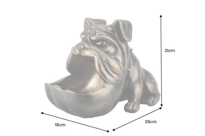 Sculptură decorativă BULLDOG 30 cm din bronz cu compartiment de depozitare [6]