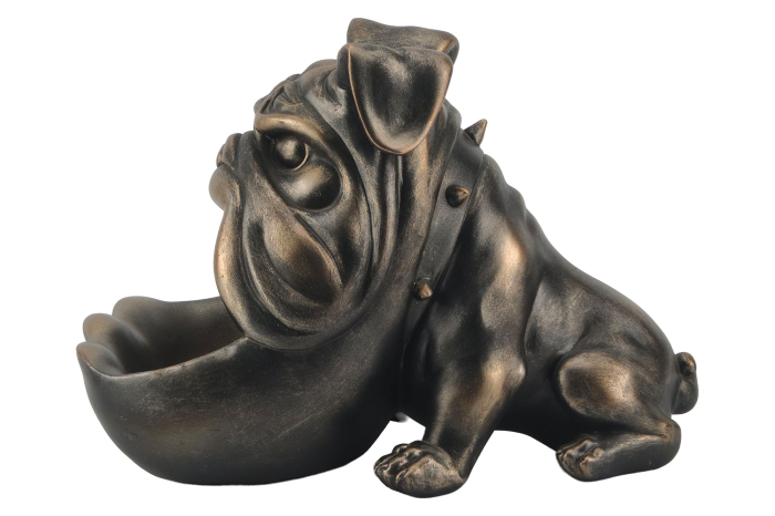 Sculptură decorativă BULLDOG 30 cm din bronz cu compartiment de depozitare [5]