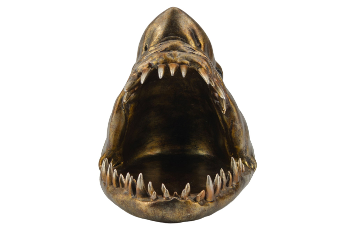Sculptură decorativă SHARK 25 cm din bronz cu compartiment de depozitare [4]