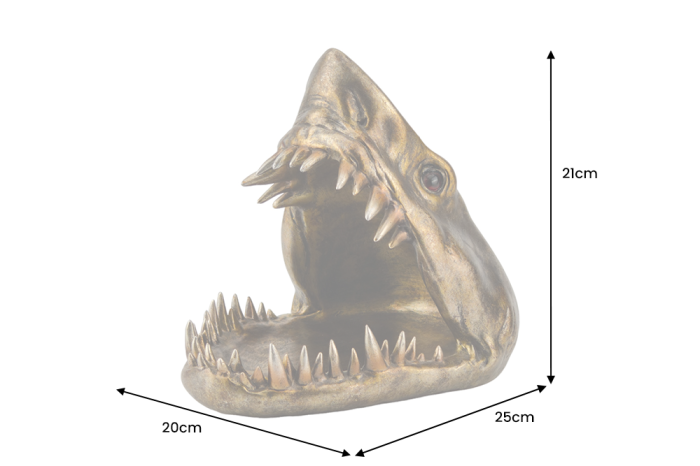 Sculptură decorativă SHARK 25 cm din bronz cu compartiment de depozitare [5]