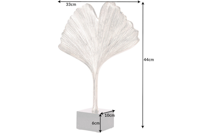 Sculptură Deration FRUNZĂ DE GINKGO 44 cm argint [9]