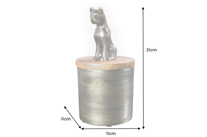 Sculptură din tablă PANTHER 20 cm fier auriu lemn de mango natural [10]