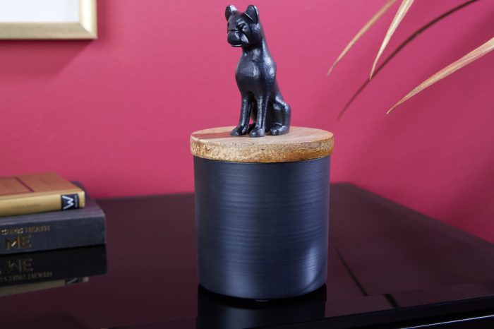 Sculptură din tablă PANTHER 20 cm fier negru lemn de mango natural [3]