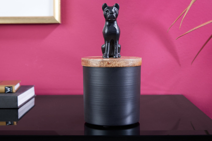 Sculptură din tablă PANTHER 20 cm fier negru lemn de mango natural [4]
