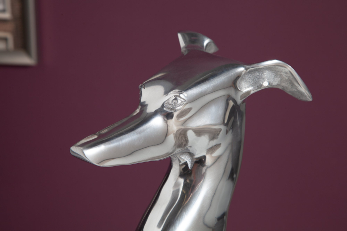 Sculptură GREYHOUND 70 cm aluminiu argintiu [4]