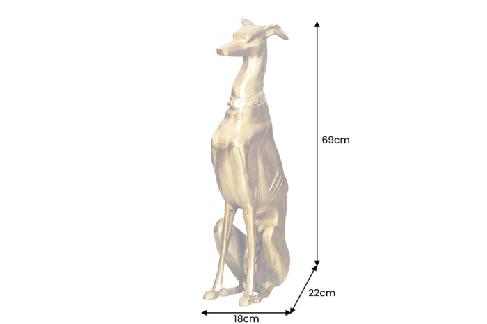 Sculptură GREYHOUND 70 cm aluminiu auriu [10]