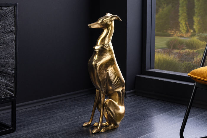 Sculptură GREYHOUND 70 cm aluminiu auriu [3]