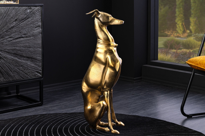Sculptură GREYHOUND 70 cm aluminiu auriu [5]