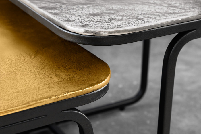 Set 2 masute de cafea ABSTRACT auriu si argintiu, 60 cm [5]