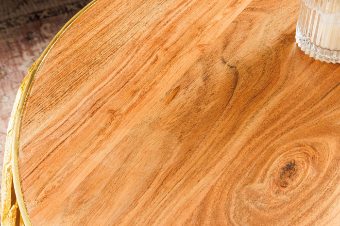 Set 2 masute de cafea ABSTRACT LEAF cu blat din lemn de salcam, 54-68 cm [9]