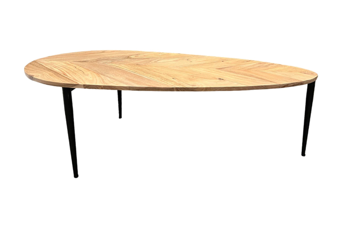 Set 2 masute de cafea ADLON din lemn natural de salcam si marmura [10]