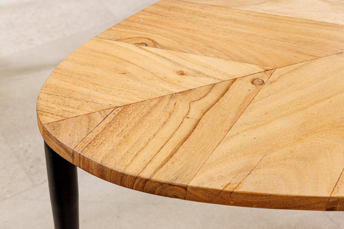 Set 2 masute de cafea ADLON din lemn natural de salcam si marmura [6]