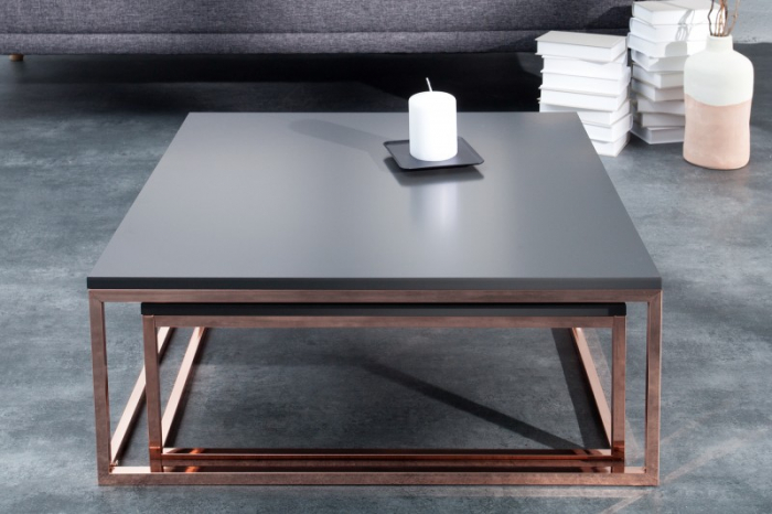 Set 2 măsuțe de cafea Elements cu blat din MDF și cadru metalic [5]
