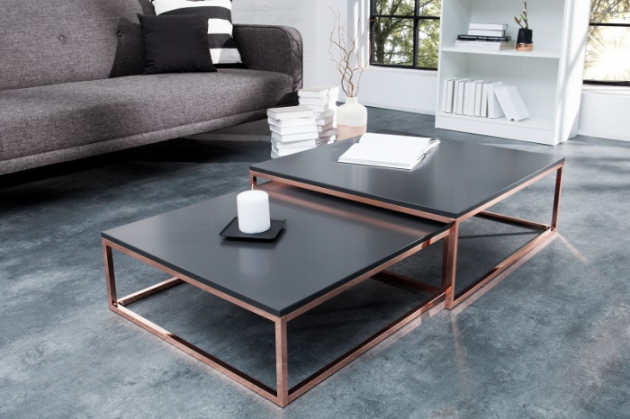 Set 2 măsuțe de cafea Elements cu blat din MDF și cadru metalic [2]