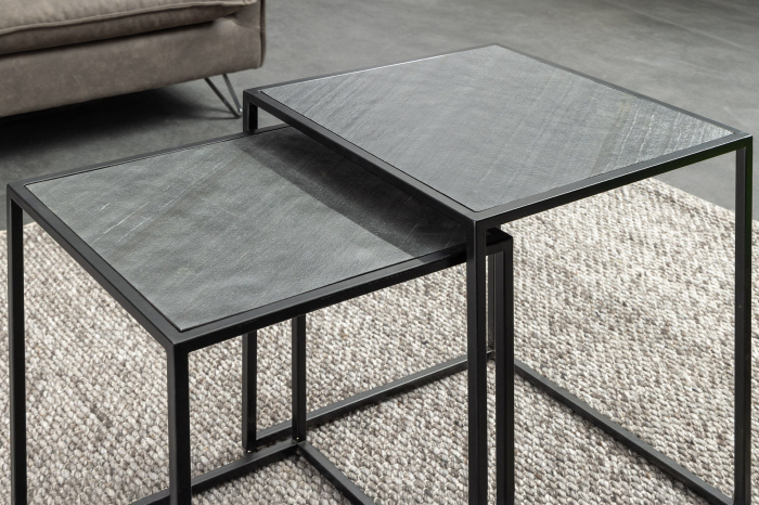 Set 2 masute de cafea MOUNTAIN SOUL cu aspect de marmura, 45/40 cm [6]