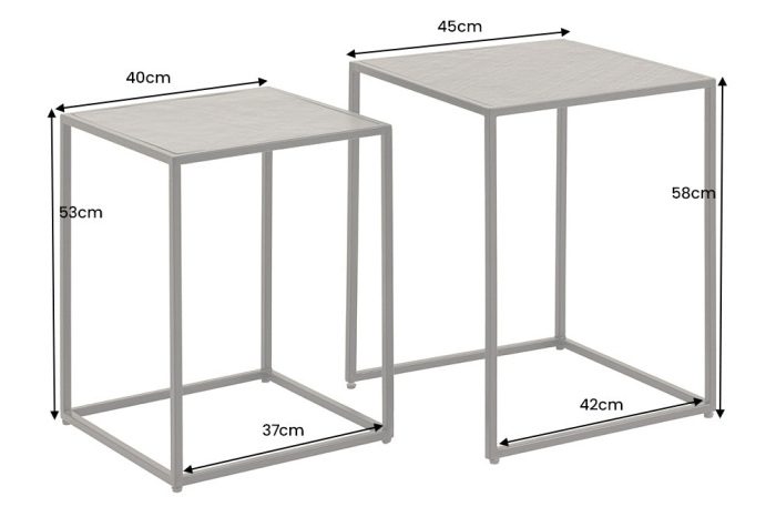 Set 2 masute de cafea MOUNTAIN SOUL cu aspect de marmura, 45/40 cm [10]
