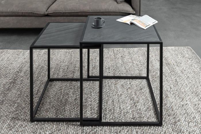 Set 2 masute de cafea MOUNTAIN SOUL cu aspect de marmura, 45/40 cm [5]