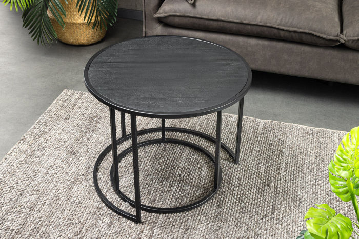 Set 2 masute de cafea MOUNTAIN SOUL cu aspect de marmura, 60/45 cm [5]