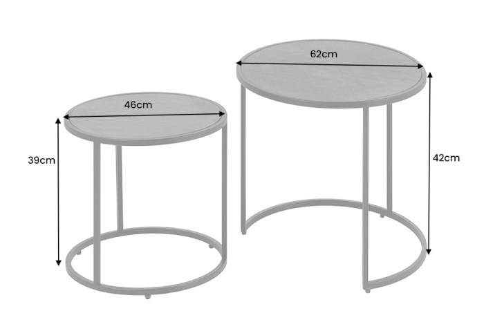 Set 2 masute de cafea MOUNTAIN SOUL cu aspect de marmura, 60/45 cm [8]