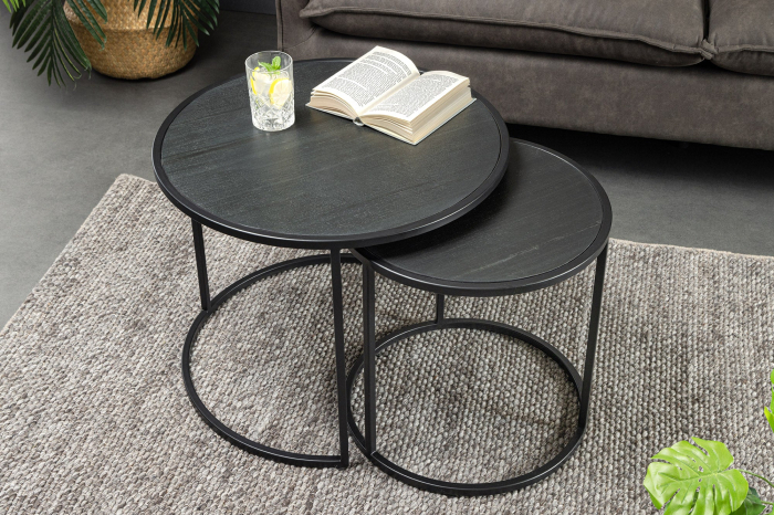 Set 2 masute de cafea MOUNTAIN SOUL cu aspect de marmura, 60/45 cm [4]