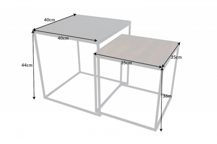 Set 2 masute Fire & Earth cu blat din lemn de mango si picioare din metal [7]