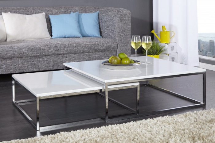 Set 2 masute New Elements cu blat din MDF si picioare din metal [2]