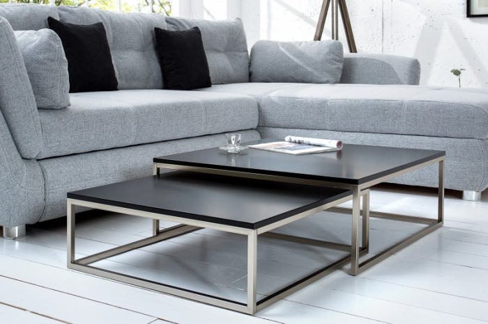 Set 2 masute New Elements cu blat din MDF si picioare din metal [2]