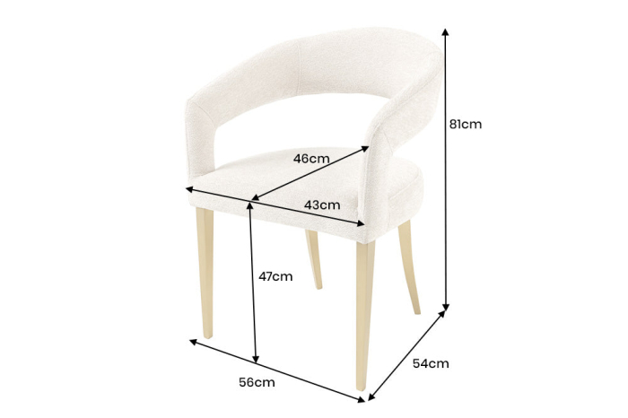 Set 2 scaune BOUTIQUE din material texturat bej [10]