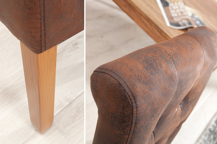 Set 2 scaune CASA din microfibra whisky maro [6]