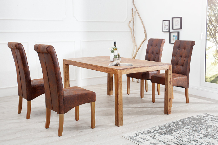 Set 2 scaune CASA din microfibra whisky maro [4]