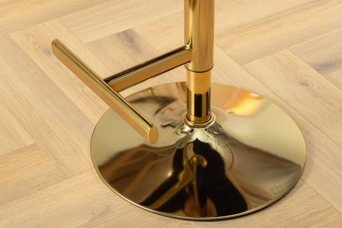 Set 2 scaune CASTLE cu inaltime ajustabila din catifea bej si cu accesoriu in forma de caap de leu [11]