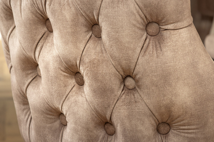 Set 2 scaune CASTLE DELUXE din catifea bej cu detaliu in forma de cap de leu [8]