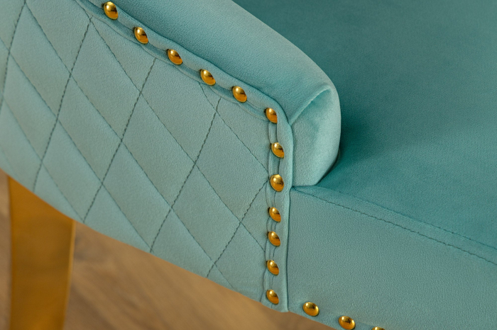 Set 2 scaune CASTLE DELUXE din catifea blue si accesoriu in forma de cap de leu [5]